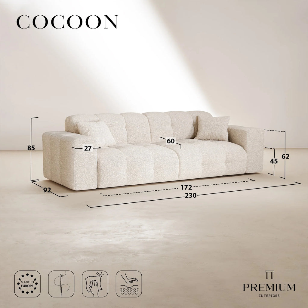 Nieuw! COCOON 4-zitsbank van gewafeld velours
