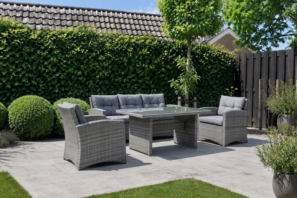 Kwalitatieve Wicker Tuinset – Uitstekende Staat
