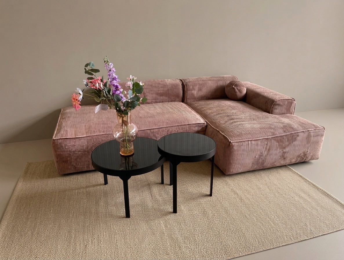 Nieuw! SIA HOME hoekbank ribstof taupe