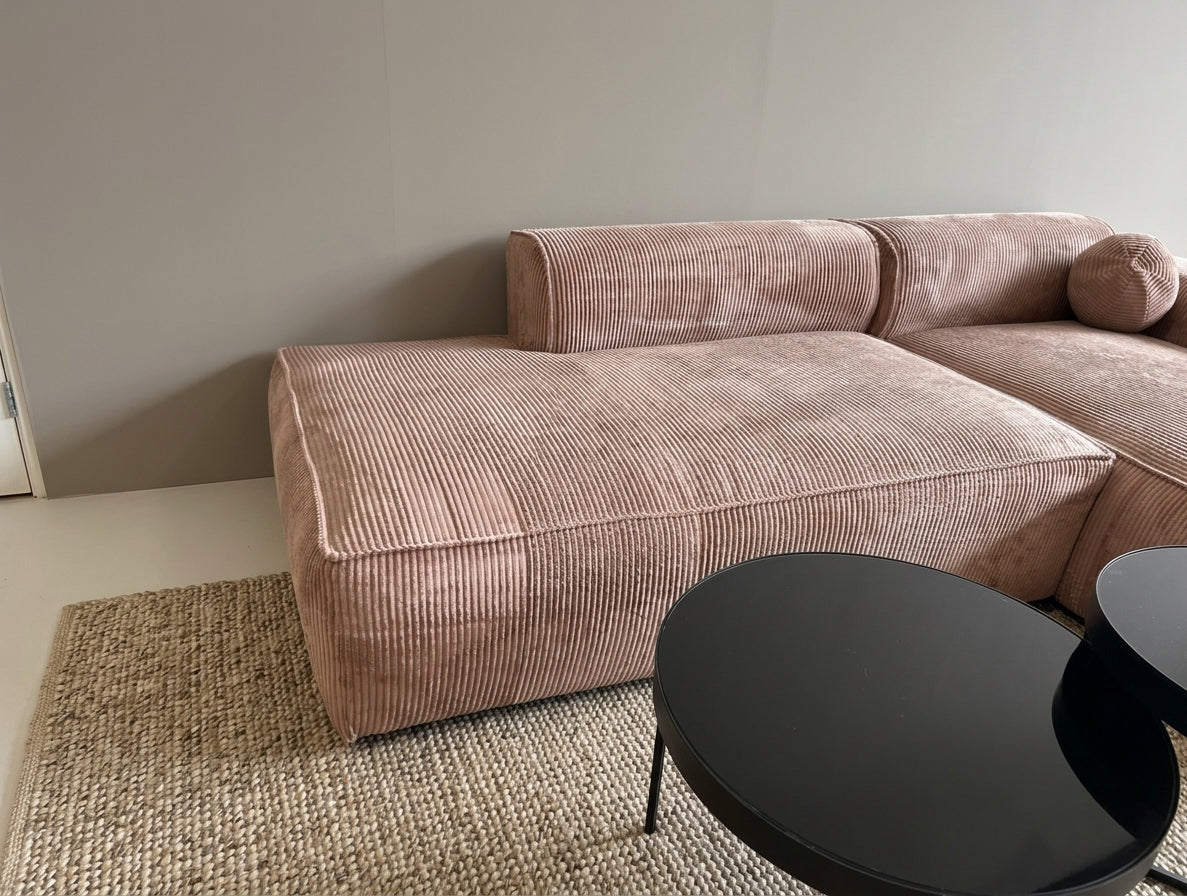 Nieuw! SIA HOME hoekbank ribstof taupe
