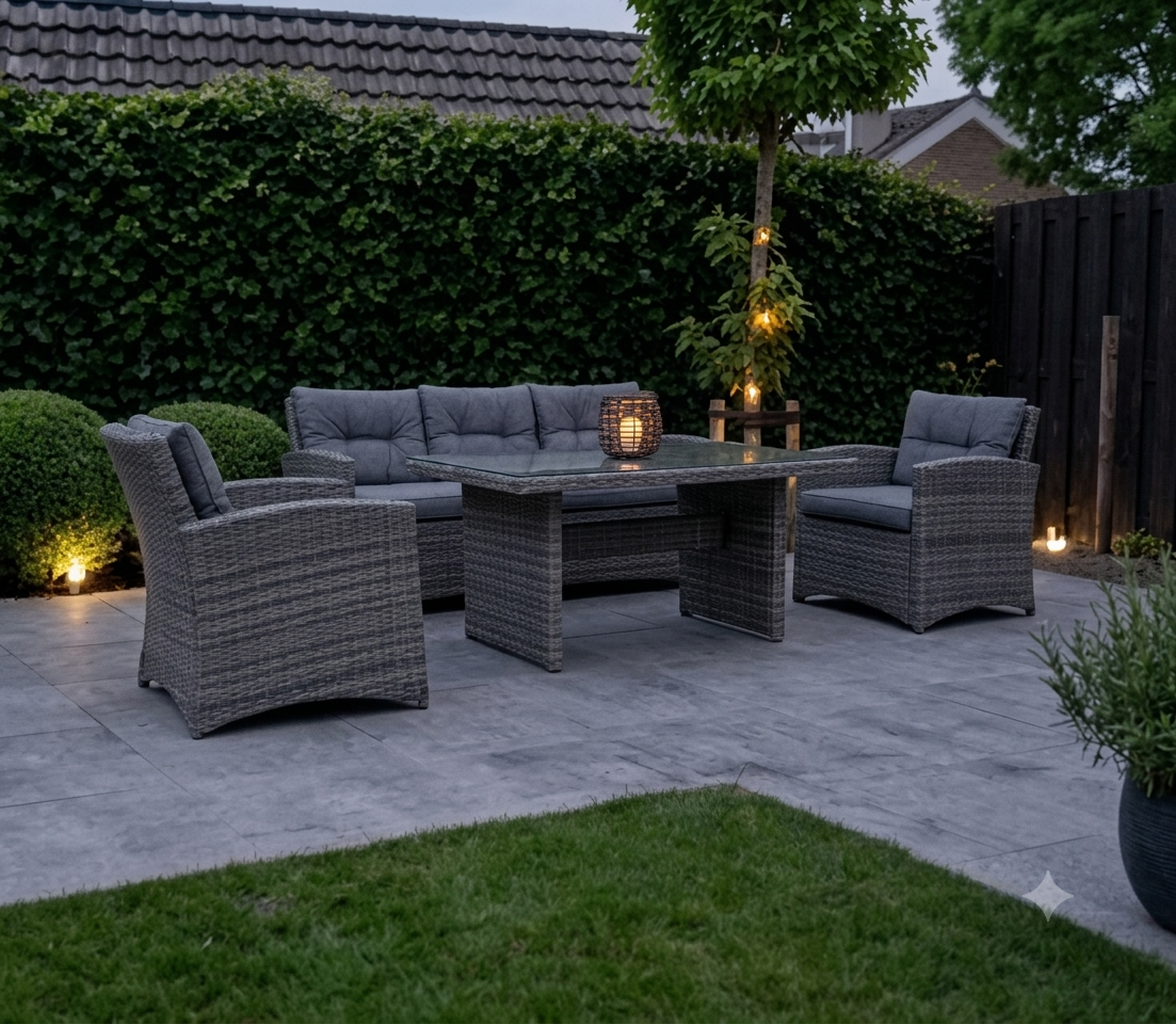 Kwalitatieve Wicker Tuinset – Uitstekende Staat